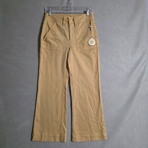 NWT Spartina 449 Womens Howell Wide Leg Crop Khaki Jeans Size 6